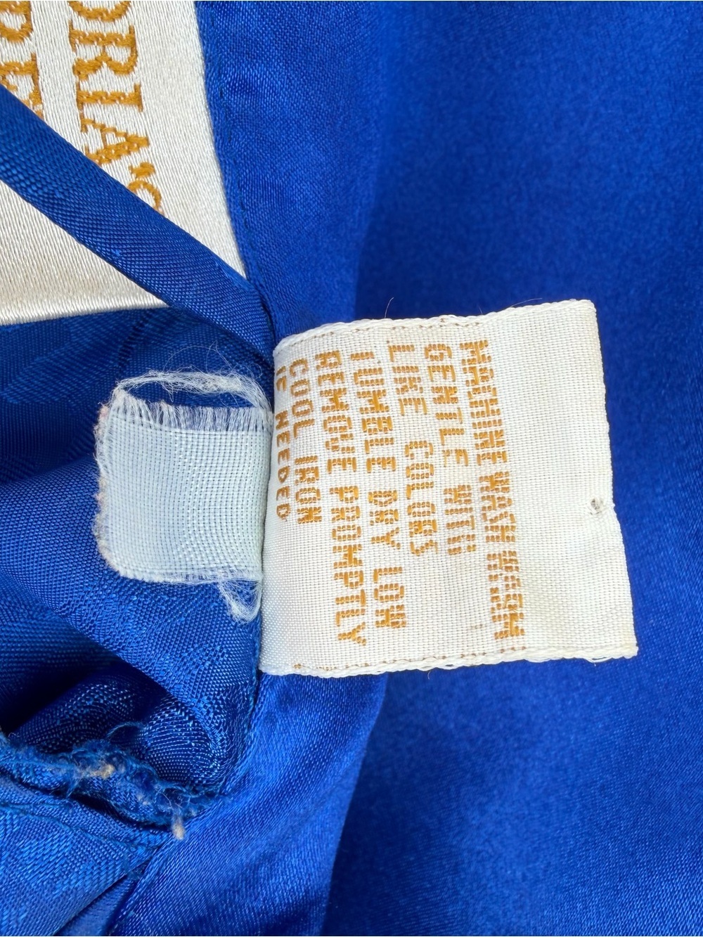 Victoria’s Secret Gold Label Size P/Small Royal Blue Long Jacquard Robe Vtg Y2K - Picture 7 of 9